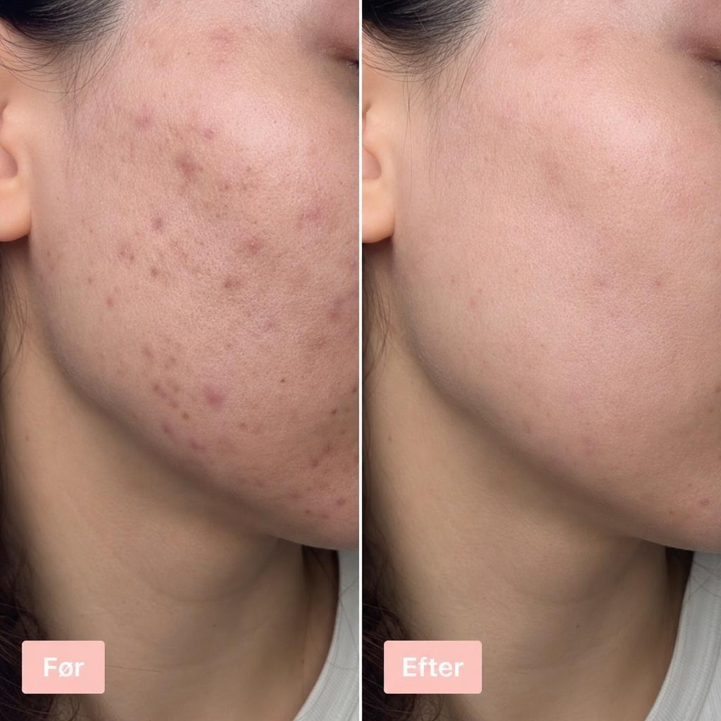 Før og efter microneedling: Mildnet rødme og færre ar